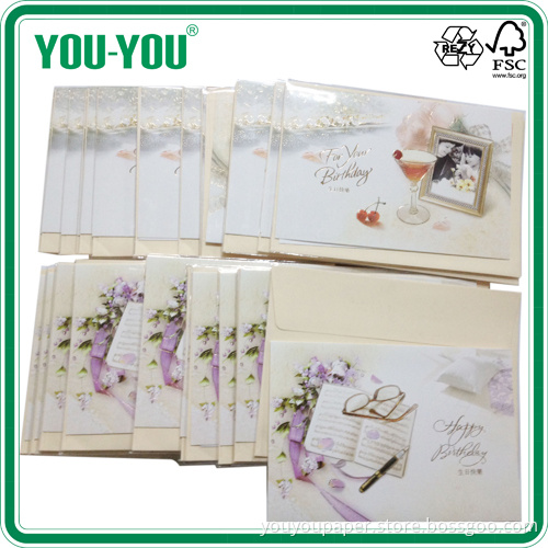 OEM Birthday Gifts Card and Envelope with Blank Sheet